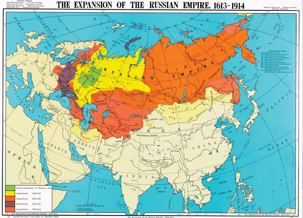 Rusko 1914 mapa - Mapa Ruska v roce 1914 (ve Východní Evropě - Evropa)