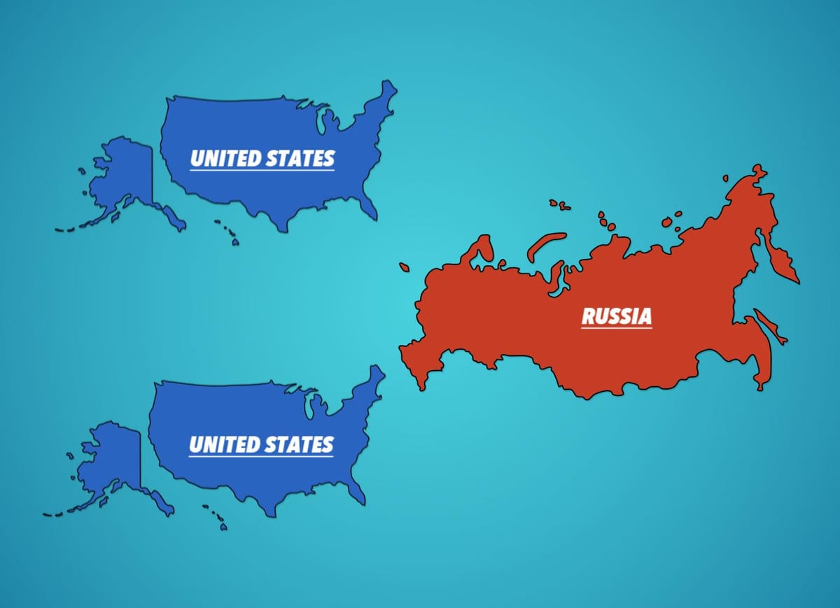 Rusko amerika mapa