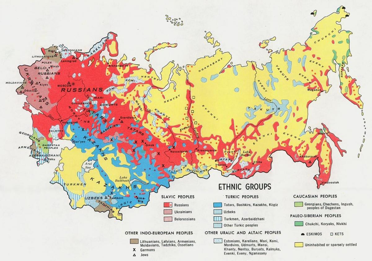 Rusko náboženství mapě