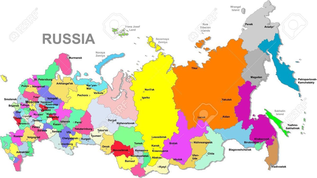 mapa ruské federace