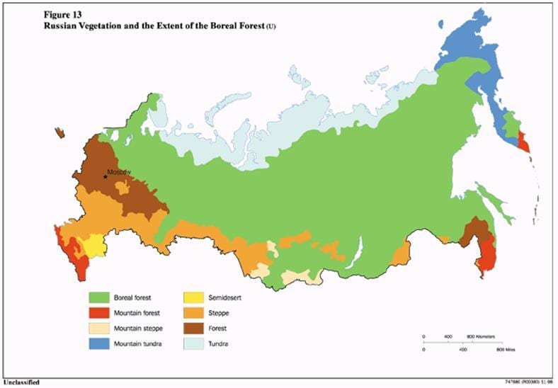 tundra Ruska mapě