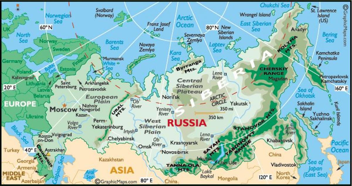 mapa Ruska cestovní