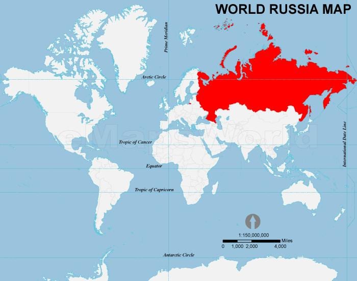 Rusko mapa umístění