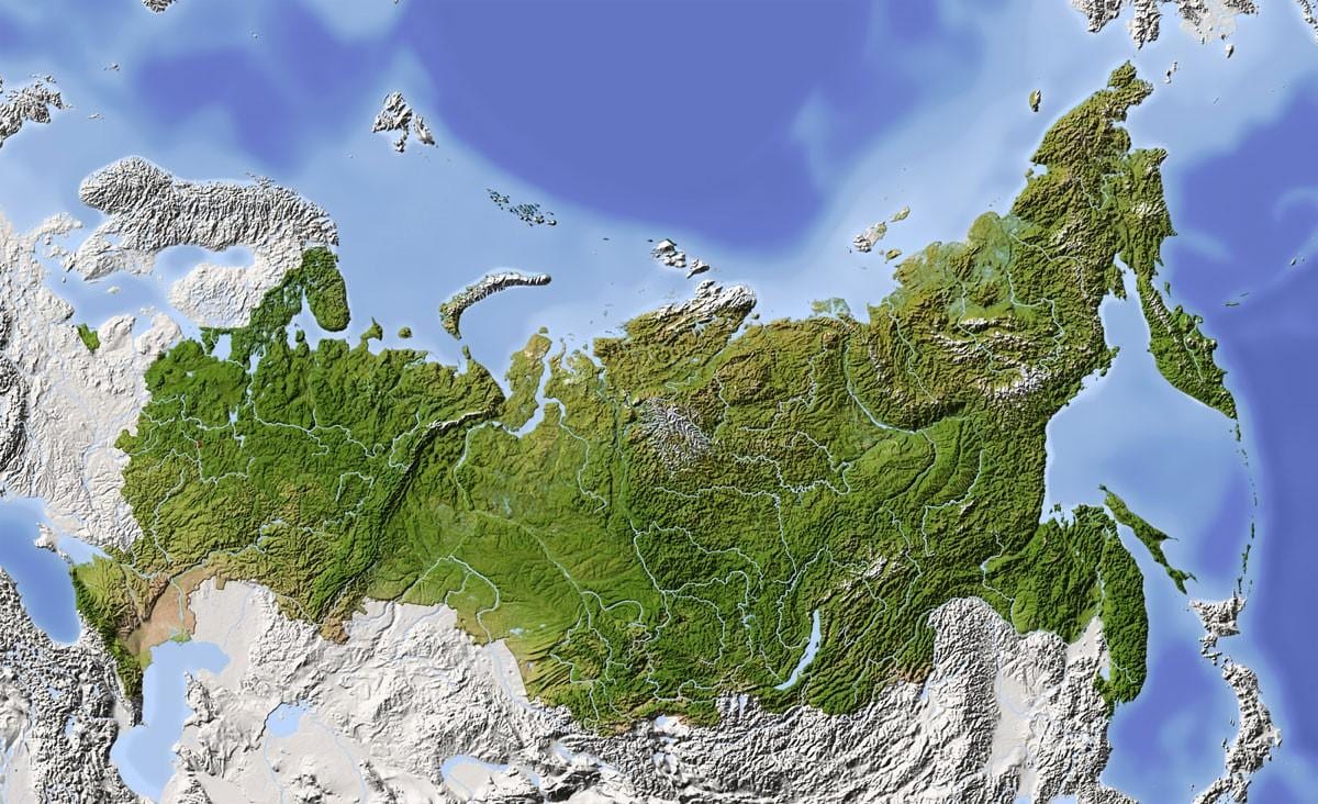 satelitní mapa Rusko