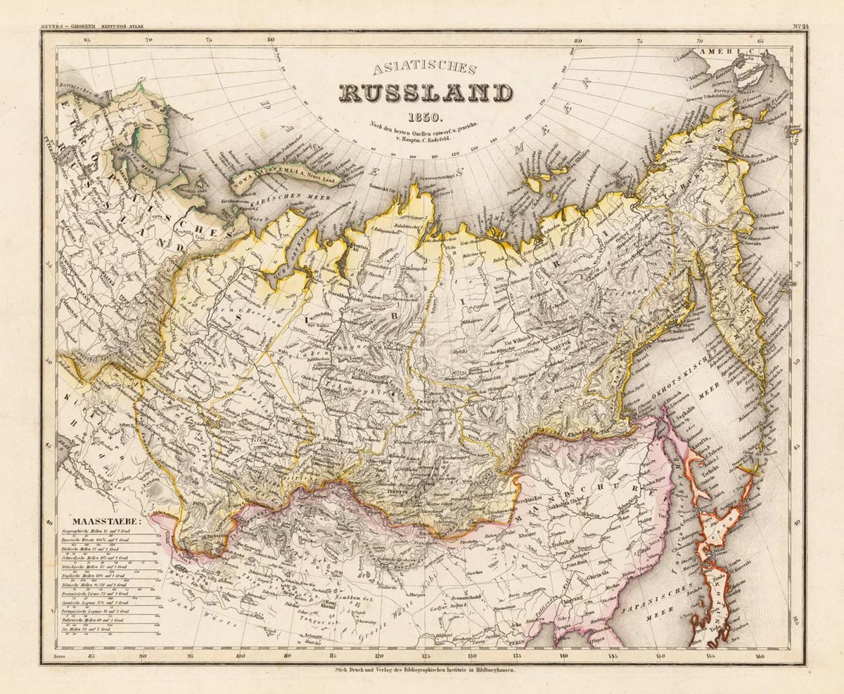 stará mapa Ruska
