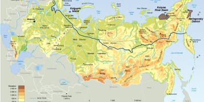 Fyzická mapa Ruska