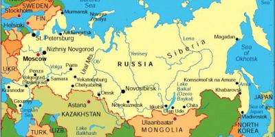 Rusko a okolní země, mapa