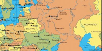 Východní evropa a Rusko mapě