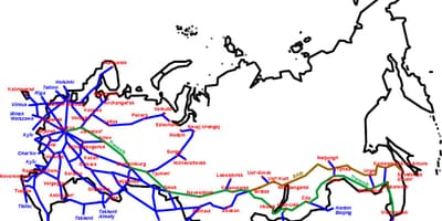 Mapa ruské železnice