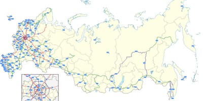 Mapa ruské dálnici
