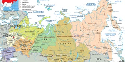 Mapa Ruské