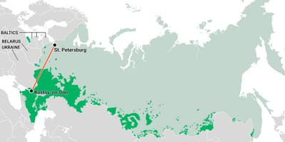 Mapa ruské zemědělství