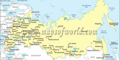 Mapa Ruska a městech