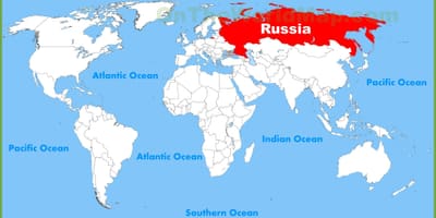 Mapa světa z Ruska