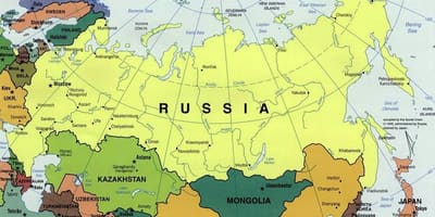 Mapa Ruska a sousedních zemí