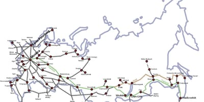 Vlak mapa Ruska