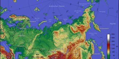 Topografická mapa Ruska