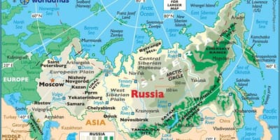 Mapa východní Rusko
